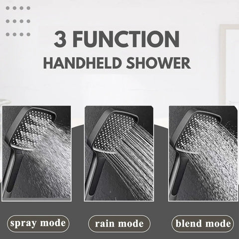CUTPOIY Thermostatic Shower System, Shower Faucet Set LED Display showcasing 3 functions: spray, rain, and blend modes.