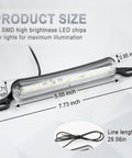 License Plate LED Light Beefed Up Bright 12SMD Assembly with dimensions for Trailer UTV ATV Truck RV Boat Universal 12V