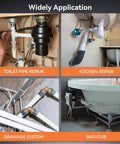 Widely applied 2-In-1 Internal Pipe Cutter for 1.5 in and 2 in PVC pipes in toilet, kitchen, drainage, and bathtub repairs.