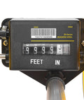Close-up of the digital counter on the Double Wheel Measuring Wheel, displaying distance in feet and inches.