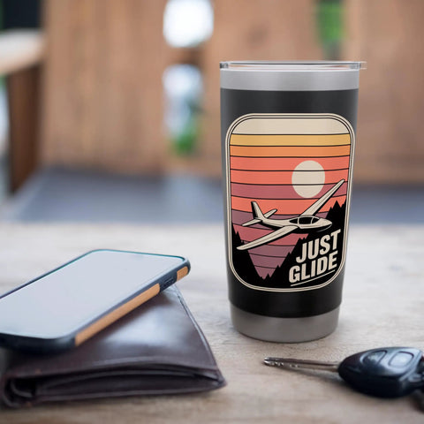 Insulated Stainless Steel Tumbler Made For Sailplane Pilots And Glider Fans, Keeping Your Coffee Hot On Final Glide Or Towplane Launch