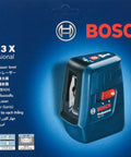 Cross Line Laser Level With 3 Lines, Self Leveling Within 4 Degrees, 15 Meter Range, Class 2, Vivid Line Visibility on box