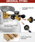 Color Coded Propane Tank Gauge Level Indicator For 5 To 40 Lb Tanks Easy Read At A Glance With Green Yellow Red Zones No Guesswork For Grill Heater Fryer Camper And Outdoor Cooking On The Go brass universal fitting for QCC1/Type 1 hose