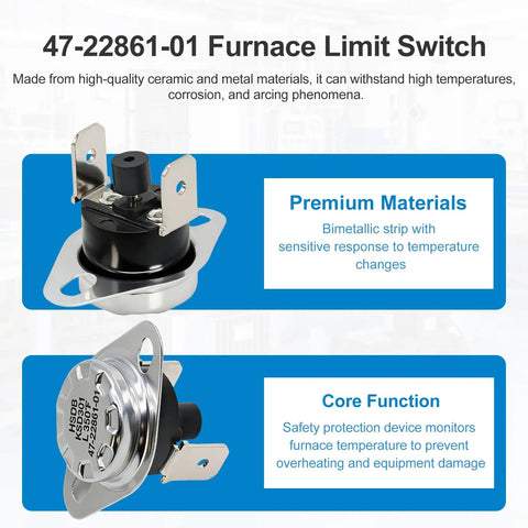 Furnace Limit Switch L350 Roll Out Replacement For Rheem 350F Cutout 4710024101 Compatible Easy Install 3 Pack shown with details
