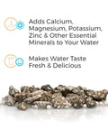 Loose mineral stones, adds calcium, magnesium, potassium, improves taste; Mineral Stones Replacement for Gravity Water System.