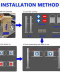 Installation method for Rock Solid Industrial Heavy Duty Spring Loaded Safety Swing Gate, showing assembly steps and components.
