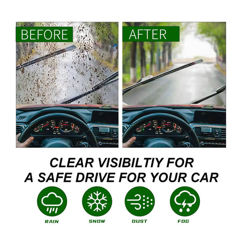 Before and after use of Toyota Tundra And Sequoia Wiper Blades Set Heavy Duty 26 Inch Driver Side And 23 Inch Passenger Side