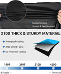 All Weather Tricycle Cover For Three Wheel E Bike And Standard Bikes, Beefy Heavy Duty Waterproof 210D Windproof Outdoor Storage, 210D fabric close-up