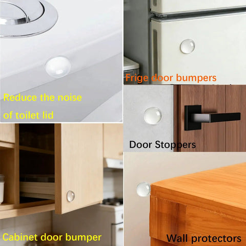 16 Pack Clear Door Handle Bumpers And Cabinet Silencers With Strong 3M Self Adhesive Sticky Wall Protectors as fridge door bumpers