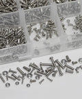 1110Pcs Stainless Steel Micro Screws And Nuts Set Metric M1 To M2.5 Sizes Phillips Pan Head Fully Threaded with Storage Case