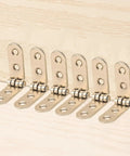 Six Piece Folding Door Hinges Set With Rust Resistant Finish Heavy Duty And Easy Install For Furniture And Decor Bulletproof Build Iron Construction 7.8 By 1.7 Cm Great For Cabinets Doors And DIY Projects displayed in a row