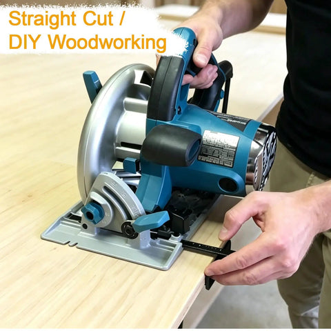 Pro Grade Edge Rip Guide For Circular Saw with Low Friction Tracks adjusts for clean cuts in wood. Ideal for DIY projects and woodworking.
