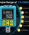 Half Inch Digital Torque Adapter with Color Display and Smart Alerts, showing digital screen and buttons for auto maintenance.