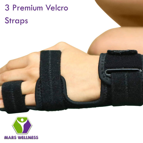 Person using Boxer Fracture Splint For Fourth Or Fifth Metacarpal Hand And Finger Brace Universal Right Or Left With Two Velcro Straps