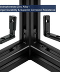 All In One 20 Piece Aluminum Extrusion L Bracket Kit for 2020 and 2040 V Slot T Slot Frames with Zinc Alloy Corner Joints