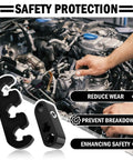 Mechanic using 12 Piece Spark Plug Wire Separator Kit With Wrench Universal 7 To 8mm Wire Holder For Cars And Trucks Tangle Free