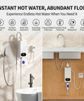 Compact Tankless Instant Electric Water Heater 3000W 110V Gotta Have Quick Hot Water This Tight Saver in bathroom and kitchen settings.