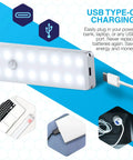 Rechargeable Motion Sensor Closet Light 3 Pack With 24 LED Night Lights and USB Type-C charging cable