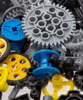 Close-up of Technic Gears And Axles Pack Compatible With Technic Sets Random Colors 100 Plus Pieces For Car Building