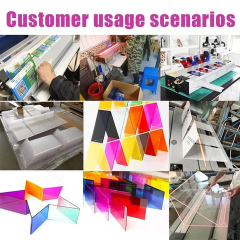 Rock Solid Electric Plastic Hot Bender And Acrylic Bending Press with colored acrylic sheets in various shapes and sizes.