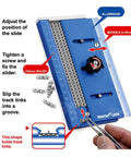 RC Tank Track Link Assembly Jig For Easy Track Link Installation, Portable Chain Wheel Tool with adjustable slide and ruler.