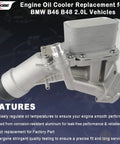 Durable Aluminum Engine Oil Cooler Filter Housing With Gasket And Bolts Direct Fit For 2016 2022 2.0L Turbo Cars