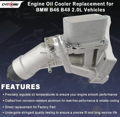 Durable Aluminum Engine Oil Cooler Filter Housing With Gasket And Bolts Direct Fit For 2016 2022 2.0L Turbo Cars