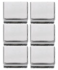 Built Like A Tank Zinc Alloy Glass Shelf Clamps For Bathroom Shower Panels Six Piece Set Anti Scratch Heavy Duty Wall Mount Support 10 to 12 mm glass clamps