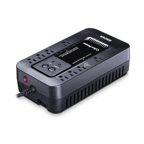 Ecologic 550VA 330W UPS Battery Backup And Surge Protector With Eight Outlets And ECO Mode For Home Office Networking And Entertainment Gear UL Certified