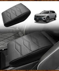 Center Console Armrest Cover For Volkswagen Atlas And Cross Sport 2024 To 2026 Premium Vegan Leather Thick Cushion No Slip Grip Durable Interior Protection Perfect Fit Easy Install Black