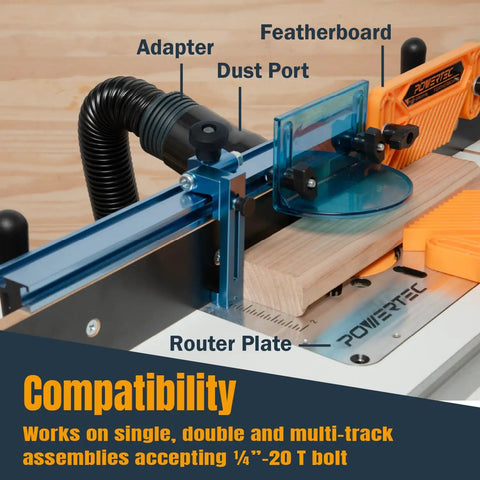 Router setup with 36-Inch Multi T Track For Woodworking, Awesome Universal Two And One Quarter Inch High T-Slot Extrusion installed
