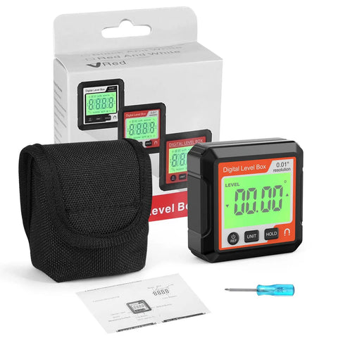 Badass Magnetic Digital Angle Gauge With Crisp Backlit Screen For Tough JobSites No Sweat Precision Inclinometer compact tools with level box and case