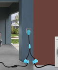 Three Prong Dryer Y Splitter Cord 2 Ft NEMA 10 30P Male To Two NEMA 10 30R Female 30 Amp 250 Volt 7500W STW 10 AWG Dryer And Level 2 EV Charger Adapter UL Listed in use with dryer and EV