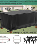Rectangular Patio Table Set Covers Waterproof Outdoor Protection 94 Long by 31 Wide by 31 High Inches Weather Resistant Garden Dining Table and Chair Cover Heavy Duty Weatherproof Protector for Backyard Patio