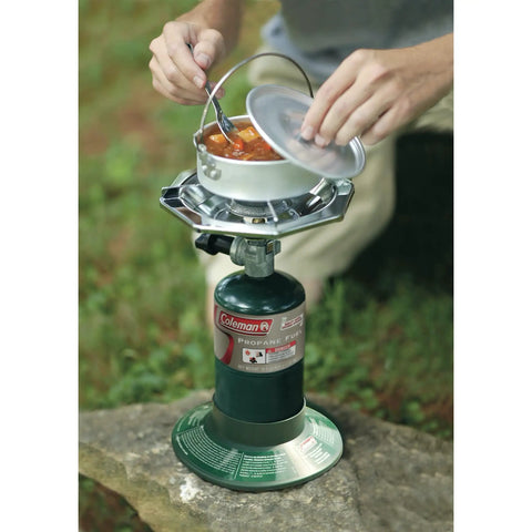 Cooking on BottleTop Propane Stove Portable Camping Cooker With Adjustable Burner And 10,000 Total BTUs Of Cooking Power