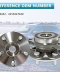 Pair Front Wheel Bearing Hub Assembly 513402 Compatible With Corolla 2019 To 2024, Prius 2016 To 2022, showing front and side view