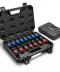 Nanwei 15-Piece Metric 3/8 Drive Swivel Impact Socket Set Heavy Duty Cr-Mo Steel Universal Wobble Tool Kit With Storage Case For Auto Repair Jobs in case