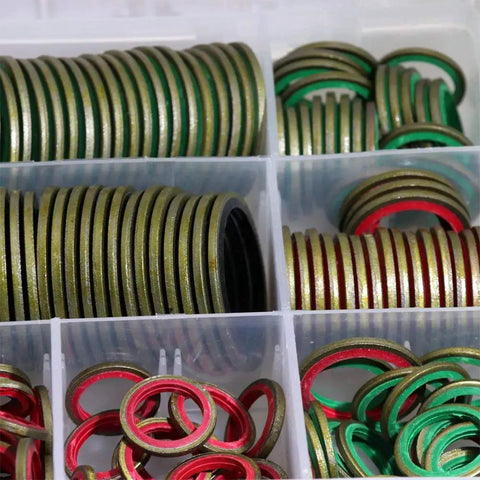 240 Pc All In One NBR Metal Bonded Sealing Washer Kit With 12 Sizes For Hydraulic And Oil Pipe Seals Gaskets Metric O Ring Set