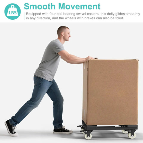 Heavy Duty Furniture Moving Dolly With Adjustable Wood And Metal Platform Four Swivel Casters Roll Heavy Appliances And Sofas Smoothly Tackle Your Next Move Without Breaking A Sweat