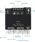 Bluetooth Power Amplifier Board 2.1 Channel With Subwoofer 50W X 2 Plus 100W DC 12V To 24V, audio and control labels visible