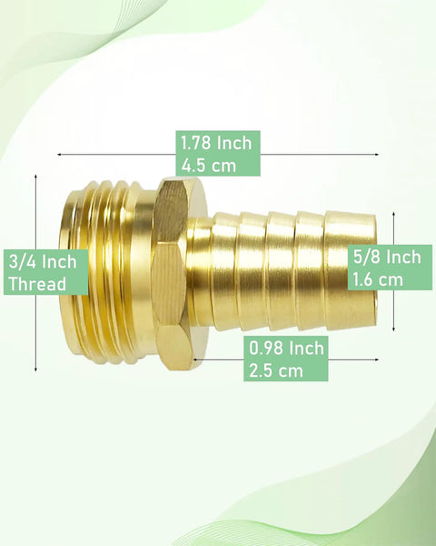 Two Pack Garden Hose Repair Kit For 5/8 Inch Hoses With Heavy Duty Brass Male Quick Connect Fittings And Stainless Steel Clamps