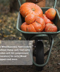 Wheelbarrow filled with pumpkins, suitable for 13 Inch Go-To Wheel And Tire Replacement Set For Hand Trucks Garden Carts Wheelbarrows And Dollies Solid Flat Free 4.00-6 Tires With 5/8 Inch Axle Bore And 2.1 Inch Hub Offset Pack Of 2.