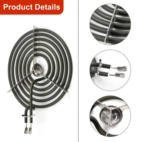 8 Inch Large Surface Electric Stove Burner Coil Replacement For GE 6 Turn Range With Plug And Play Terminals 2350W 1765W Easy Install