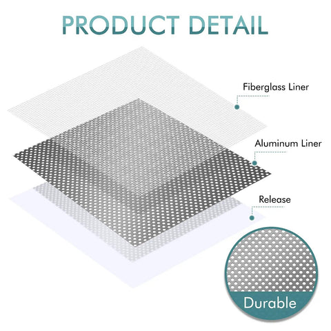 Self Adhesive Drywall Patch Kit For Holes And Cracks, 4 Inch, 6 Inch, And 8 Inch Mesh Wall Repair Patches showing fiberglass and aluminum layers
