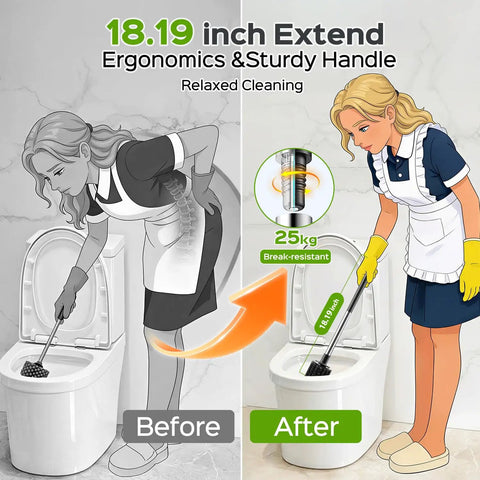 Before and after using Heavy Duty Toilet Plunger And Brush Set Straight Up Built To Crush Stubborn Clogs With Zero Sweat.