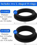 Replacement Sand Filter Pump Gasket Kit For Intex Pool Pumps 25013 O Ring Seals For Krystal Clear Systems Above Ground 266 Models Durable Valve O Ring Set Easy Leak Proof Replacement For Clean Water, black 2.2in O-rings