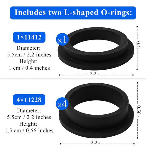 Replacement Sand Filter Pump Gasket Kit For Intex Pool Pumps 25013 O Ring Seals For Krystal Clear Systems Above Ground 266 Models Durable Valve O Ring Set Easy Leak Proof Replacement For Clean Water, black 2.2in O-rings