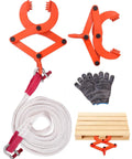 Heavy Duty 1 Ton Pallet Puller Clamp Kit With Two Steel Hooks Thirteen Point One Foot Tow Strap And Work Gloves For Pulling Wooden Pallets And Heavy Loads In The Yard Or On The Truck