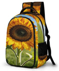 Go To Sunflower Close Up Print Backpack For Everyday Use Unisex Large Capacity Daypack made from durable polyester with smooth zipper