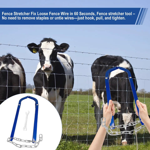 Fence Stretcher Tool For Quick Tensioning Barbed Wire Electric Fences Horse Fences And Mesh Fencing No Staples Removal No Hassle